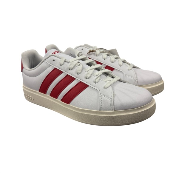 adidas Other - Adidas Streettalk Sneakers Mens 9.5 White Red Low Top Athletic Shoes JP8279